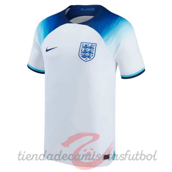Casa Camiseta Inglaterra 2022 Blanco Azul Camisetas Originales Baratas