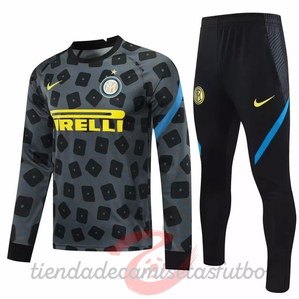 Chandal Inter Milán 2020 2021 Gris Negro Camisetas Originales Baratas