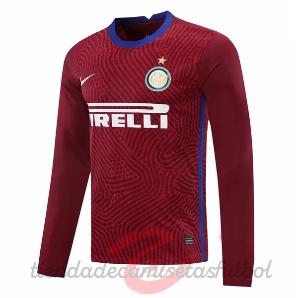 Manga Larga Portero Inter Milán 2020 2021 Borgona Camisetas Originales Baratas