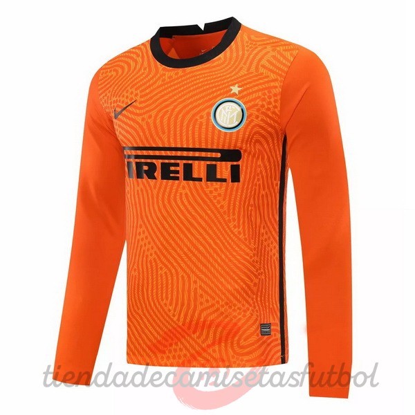 Manga Larga Portero Inter Milán 2020 2021 Naranja Camisetas Originales Baratas