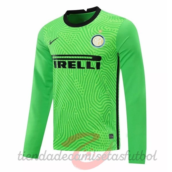 Manga Larga Portero Inter Milán 2020 2021 Verde Camisetas Originales Baratas