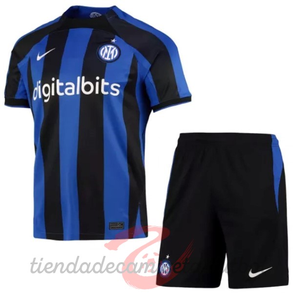 Casa Conjunto De Niños Inter Milán 2022 2023 Azul Camisetas Originales Baratas