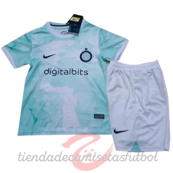Segunda Conjunto De Niños Inter Milán 2022 2023 Verde Camisetas Originales Baratas