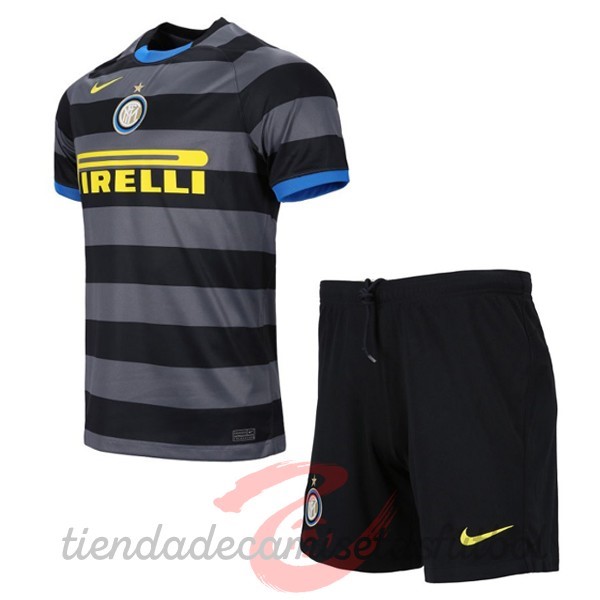 Tercera Conjunto De Niños Inter Milán 2020 2021 Gris Camisetas Originales Baratas
