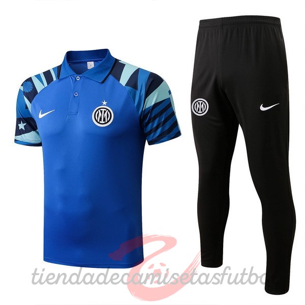Conjunto Completo Polo Inter Milán 2022 2023 Azul Negro Camisetas Originales Baratas