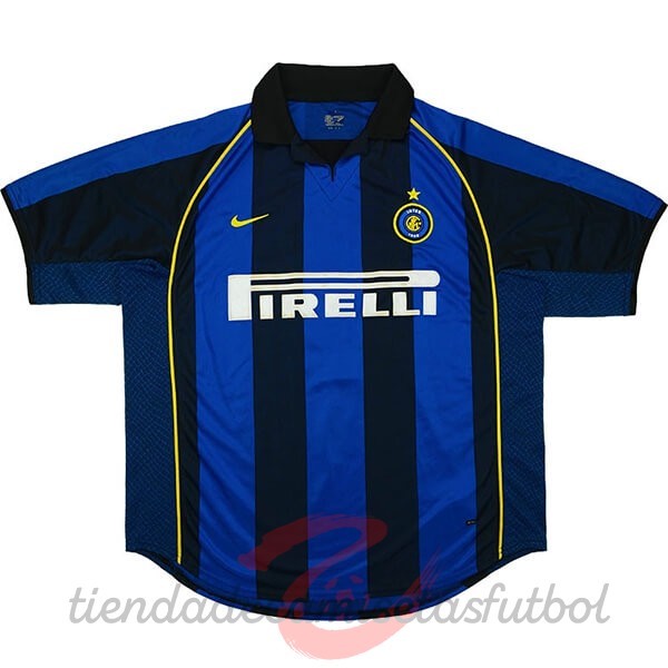 Casa Camiseta Inter Milán Retro 2001 2002 Azul Camisetas Originales Baratas