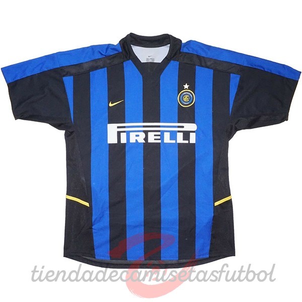 Casa Camiseta Inter Milán Retro 2002 2003 Azul Camisetas Originales Baratas
