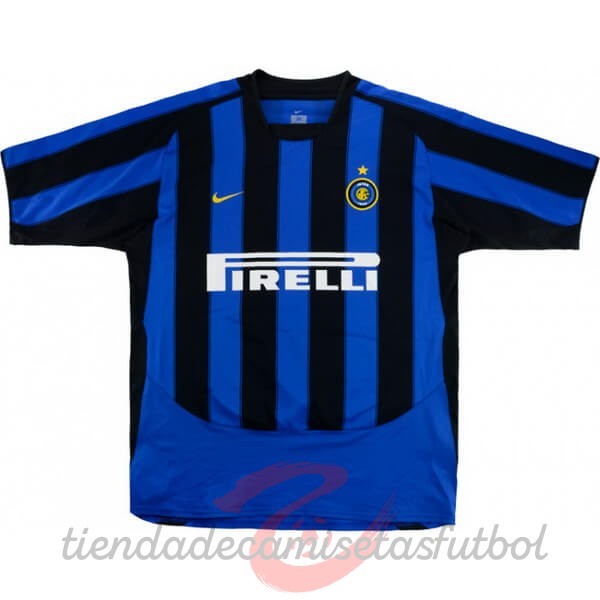 Casa Camiseta Inter Milán Retro 2003 2004 Azul Camisetas Originales Baratas