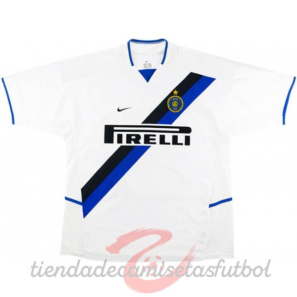Segunda Camiseta Inter Milán Retro 2002 2003 Blanco Camisetas Originales Baratas