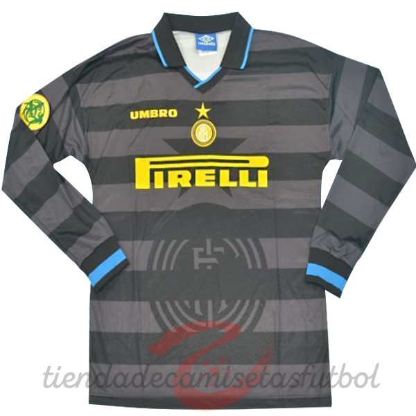 Segunda Manga Larga Inter Milán 13 14 Gris Camisetas Originales Baratas
