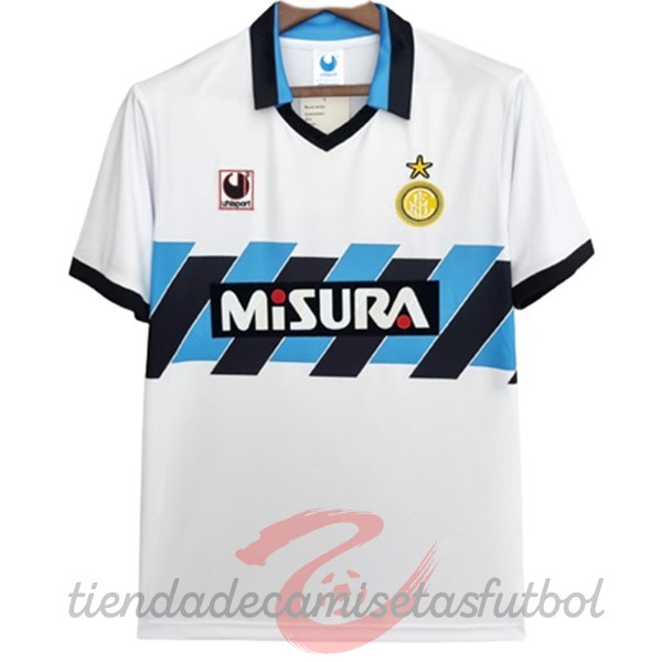 Segunda Camiseta Inter Milán Retro 1990 1991 Blanco Camisetas Originales Baratas