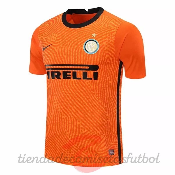 Portero Camiseta Inter Milán 2020 2021 Naranja Camisetas Originales Baratas