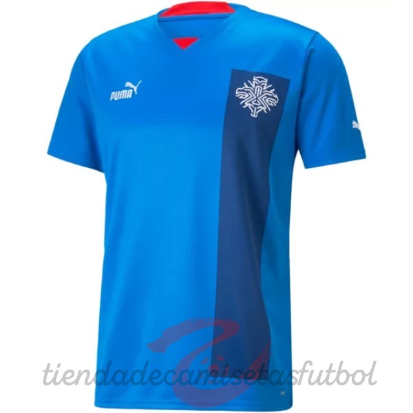 Casa Camiseta Islandia 2022 Azul Camisetas Originales Baratas