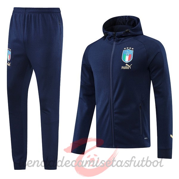 Conjunto Completo Ropa Deportiva Con Cremallera Larga Italia 2022 Azul Marino Camisetas Originales Baratas