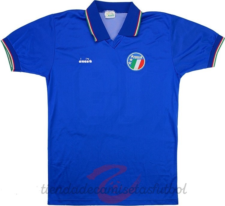 Casa Camiseta Italy Retro 1990 Azul Camisetas Originales Baratas