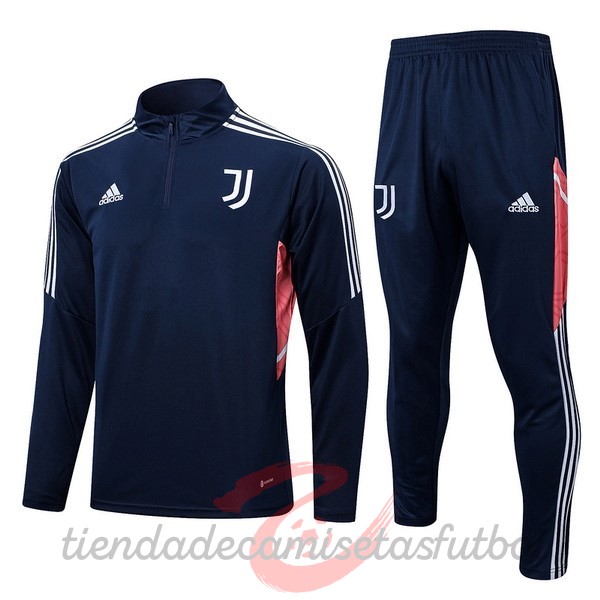 Conjunto Completo Sudadera Entrenamiento Juventus 2022 2023 Azul Marino Rosa Camisetas Originales Baratas