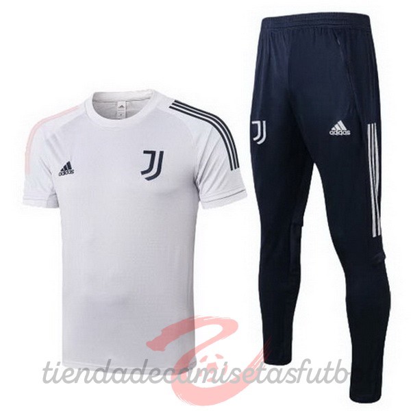 Entrenamiento Conjunto Completo Juventus 2020 2021 Blanco Azul Camisetas Originales Baratas
