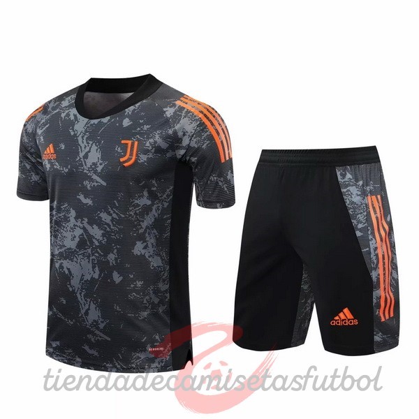 Entrenamiento Conjunto Completo Juventus 2020 2021 Gris Naranja Camisetas Originales Baratas
