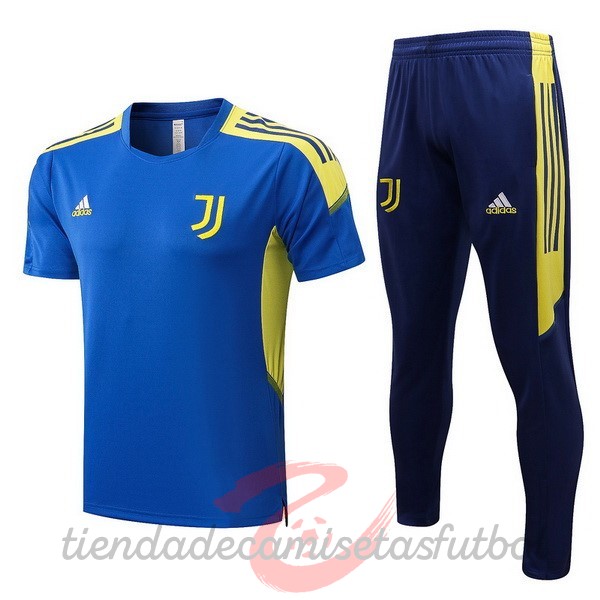Entrenamiento Conjunto Completo Juventus 2021 2022 Azul I Amarillo Camisetas Originales Baratas
