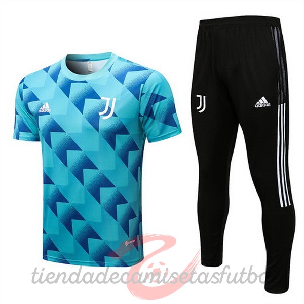 Entrenamiento Conjunto Completo Juventus 2022 2023 Azul I Negro Camisetas Originales Baratas