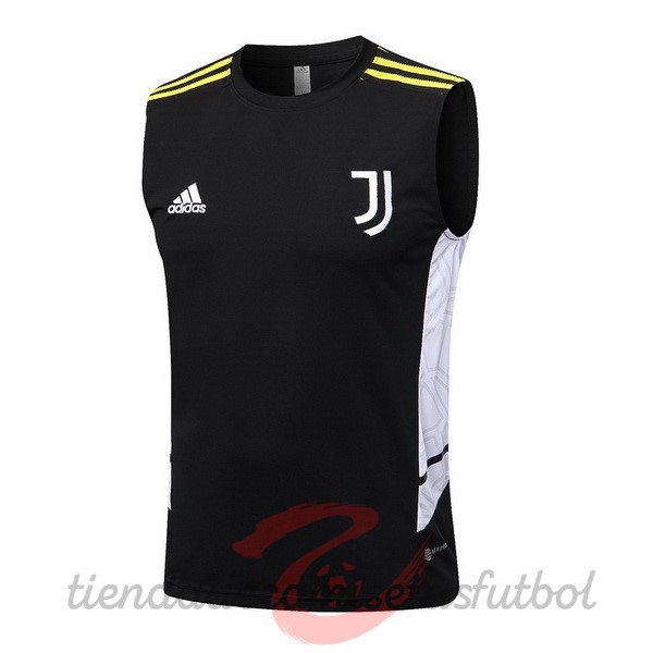 Entrenamiento Sin Mangas Juventus 2022 2023 Negro Blanco Camisetas Originales Baratas
