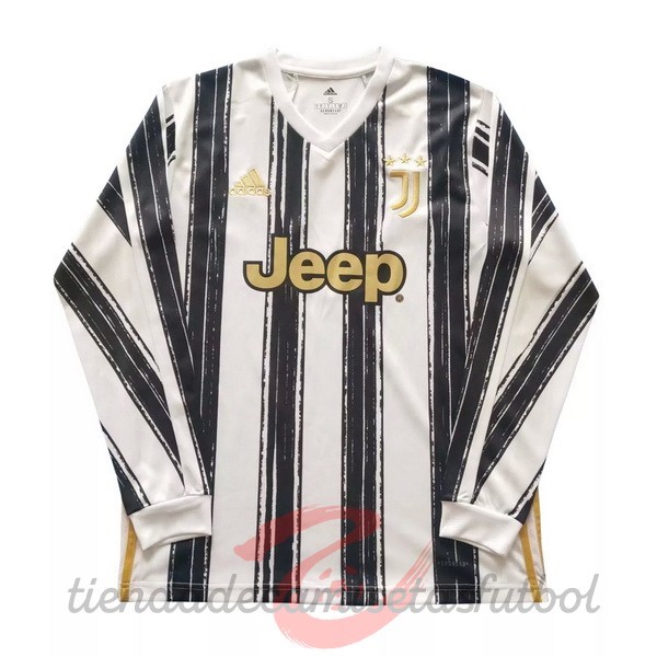 Casa Manga Larga Juventus 2020 2021 Blanco Negro Camisetas Originales Baratas
