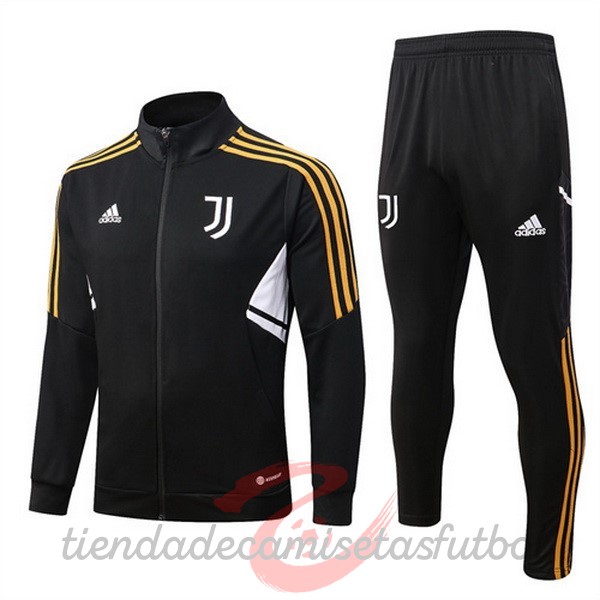 Chandal Niños Juventus 2022 2023 Negro I Blanco Amarillo Camisetas Originales Baratas
