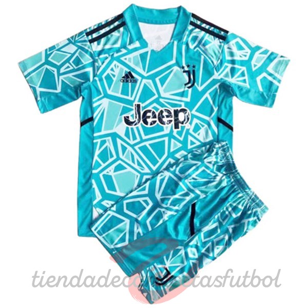 Portero Conjunto De Niños Juventus 2022 2023 Azul Camisetas Originales Baratas