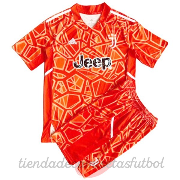 Portero Conjunto De Niños Juventus 2022 2023 Naranja Camisetas Originales Baratas