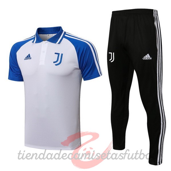 Conjunto Completo Polo Juventus 2021 2022 Blanco Azul Negro Camisetas Originales Baratas