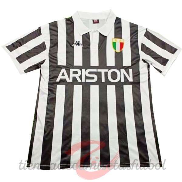 Casa Camiseta Juventus Retro 1984 Negro Blanco Camisetas Originales Baratas