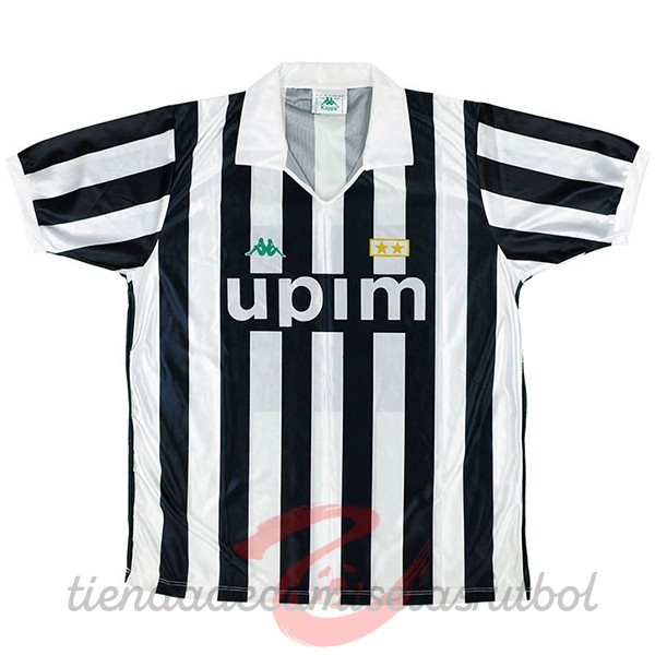 Casa Camiseta Juventus Retro 1991 1992 Negro Blanco Camisetas Originales Baratas