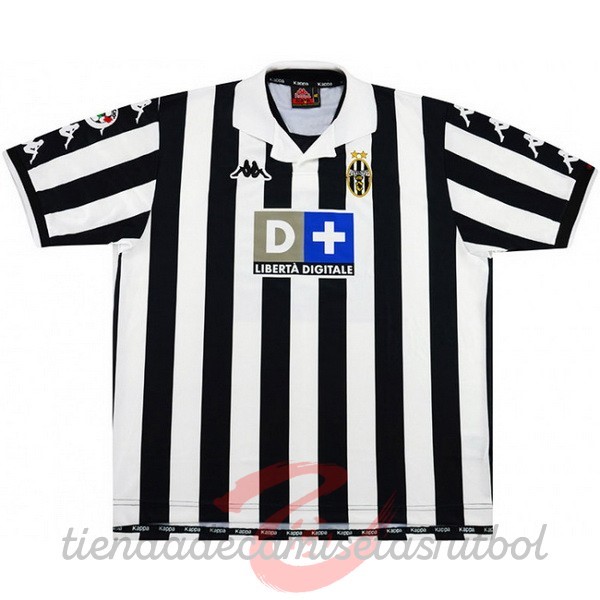 Casa Camiseta Juventus Retro 1999 2000 Negro Blanco Camisetas Originales Baratas