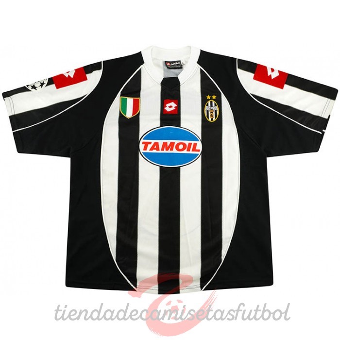 Casa Camiseta Juventus Retro 2002 2003 Negro Blanco Camisetas Originales Baratas