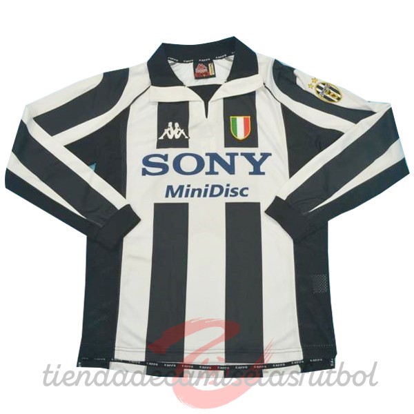 Casa Manga Larga Juventus Retro 1997 1998 Negro Blanco Camisetas Originales Baratas