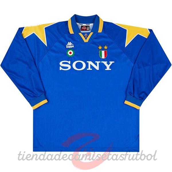 Segunda Manga Larga Juventus Retro 1995 1996 Azul Camisetas Originales Baratas