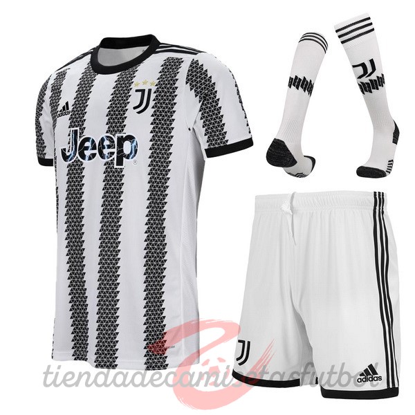 Casa Camiseta Pantalones Calcetines Juventus 2022 2023 Blanco Negro Camisetas Originales Baratas