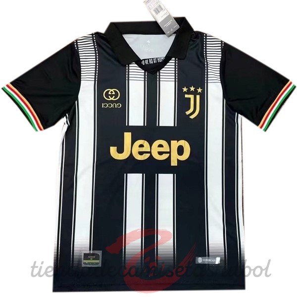 Tailandia Especial Camiseta Juventus 2022 2023 Negro Blanco Camisetas Originales Baratas
