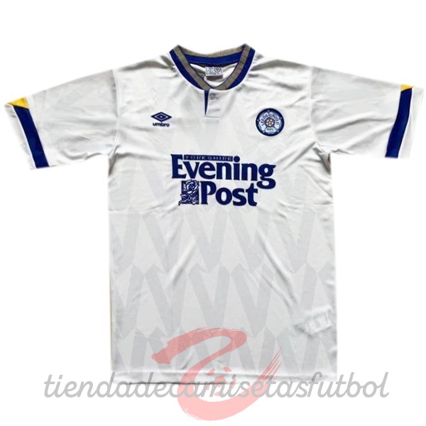 Casa Camiseta Leeds United Retro 1991 1992 Blanco Camisetas Originales Baratas