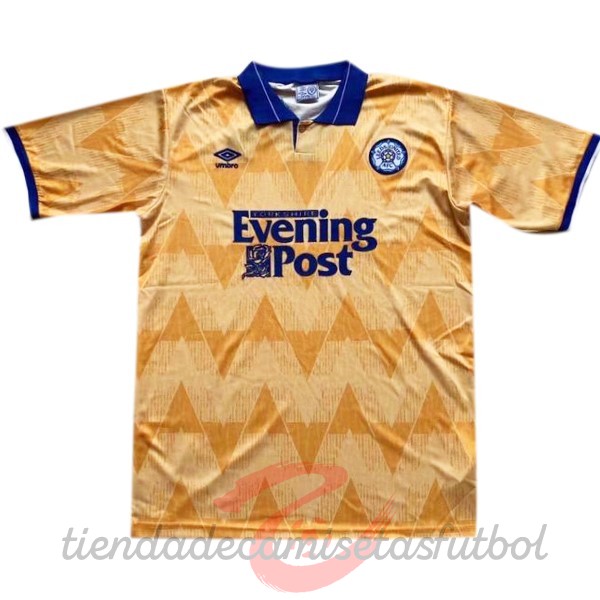 Segunda Camiseta Leeds United Retro 1991 1992 Amarillo Camisetas Originales Baratas