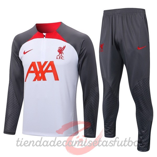 Chandal Liverpool 2022 2023 Blanco Gris Rojo Camisetas Originales Baratas