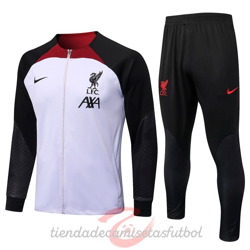 Chandal Liverpool 2022 2023 Blanco I Negro Camisetas Originales Baratas