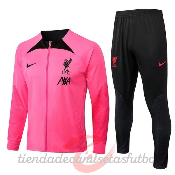 Chandal Liverpool 2022 2023 Rosa Negro Camisetas Originales Baratas