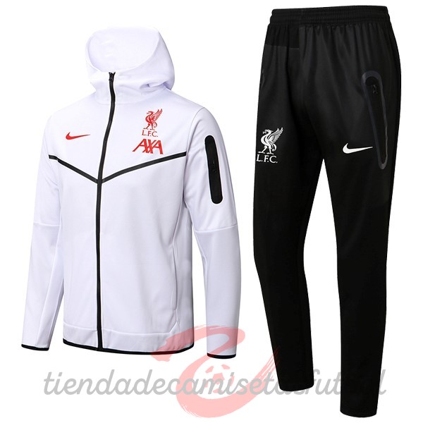 Chaqueta Con Capucha Liverpool 2022 2023 Blanco Negro Camisetas Originales Baratas