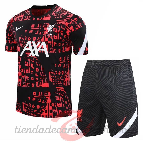 Entrenamiento Conjunto Completo Liverpool 2020 2021 Rojo Negro Blanco Camisetas Originales Baratas