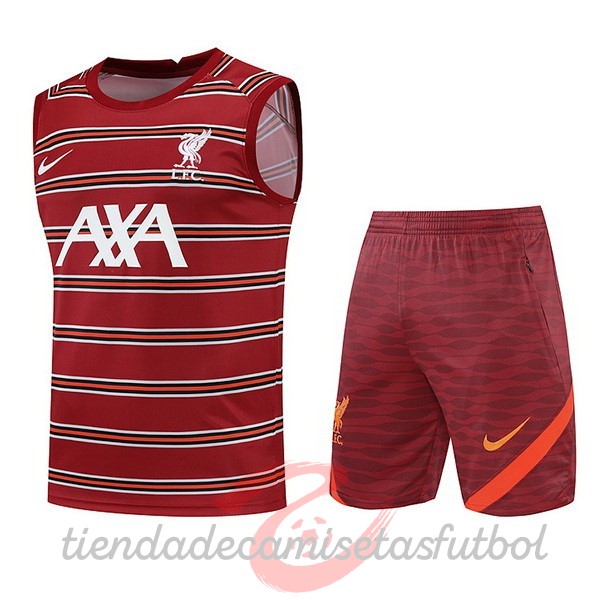 Entrenamiento Sin Mangas Conjunto Completo Liverpool 2022 2023 Rojo Camisetas Originales Baratas