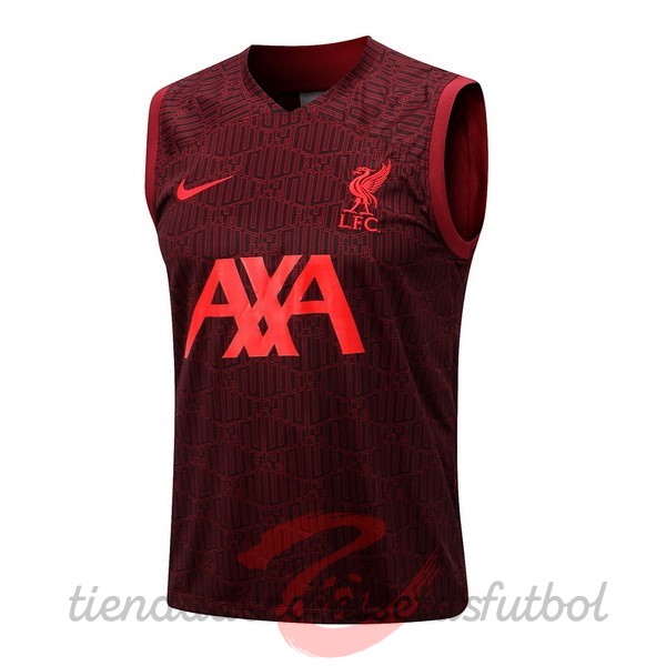 Entrenamiento Sin Mangas Liverpool 2022 2023 Rojo Marino Camisetas Originales Baratas