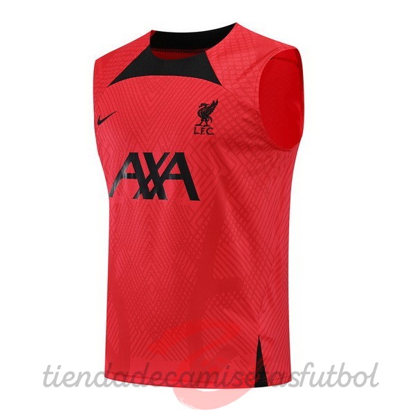 Entrenamiento Sin Mangas Liverpool 2022 2023 Rojo Negro Camisetas Originales Baratas