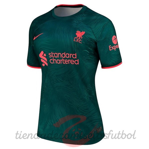 Tercera Camiseta Mujer Liverpool 2022 2023 Verde Camisetas Originales Baratas