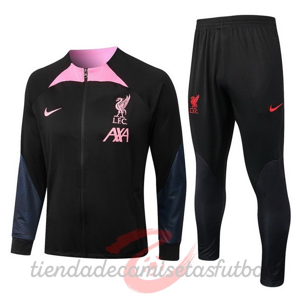 Chandal Niños Liverpool 2022 2023 Negro I Rosa Camisetas Originales Baratas